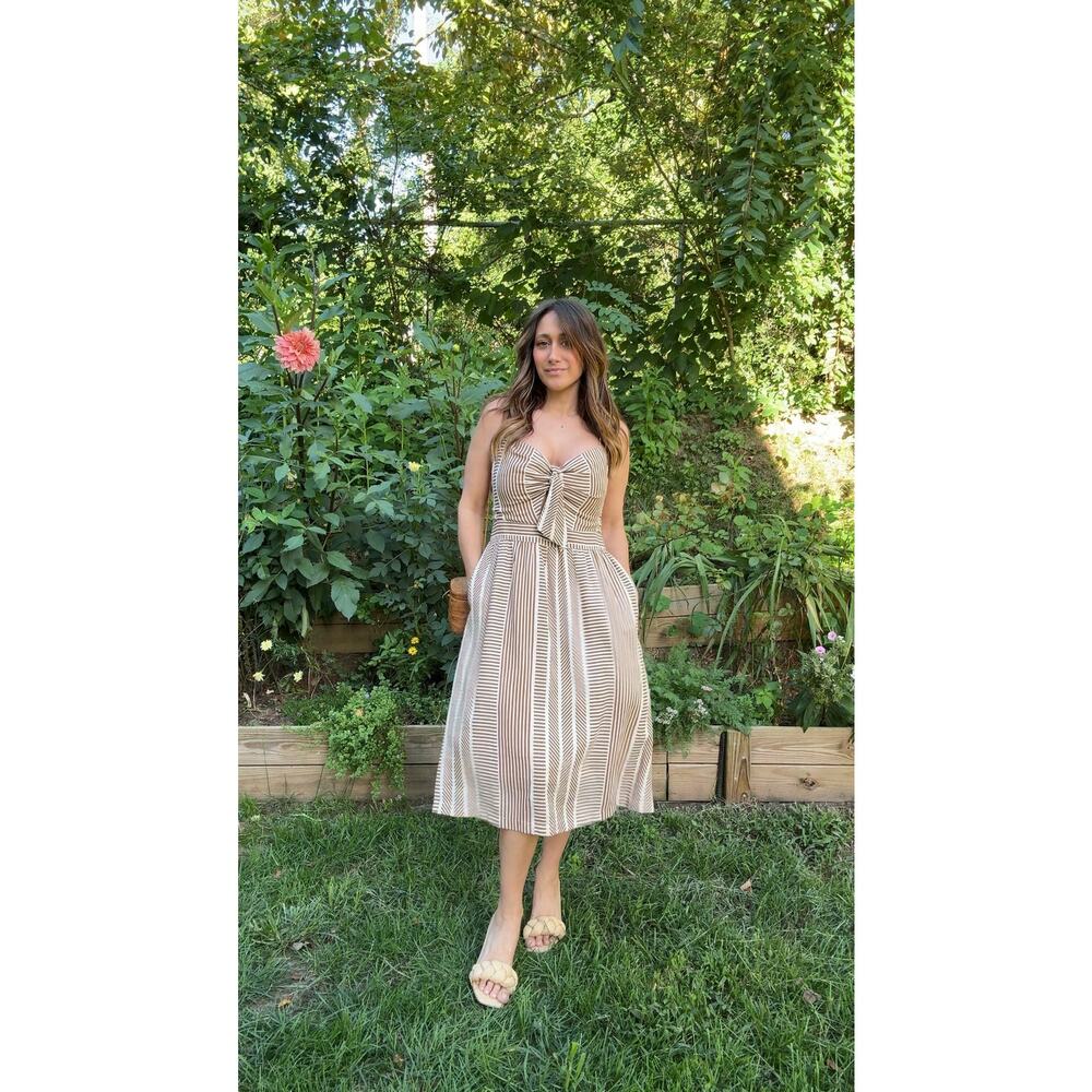 Saltwater Luxe Striped Tie-Front Midi Dress